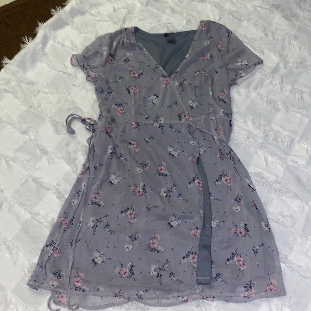 Grey wrap dress